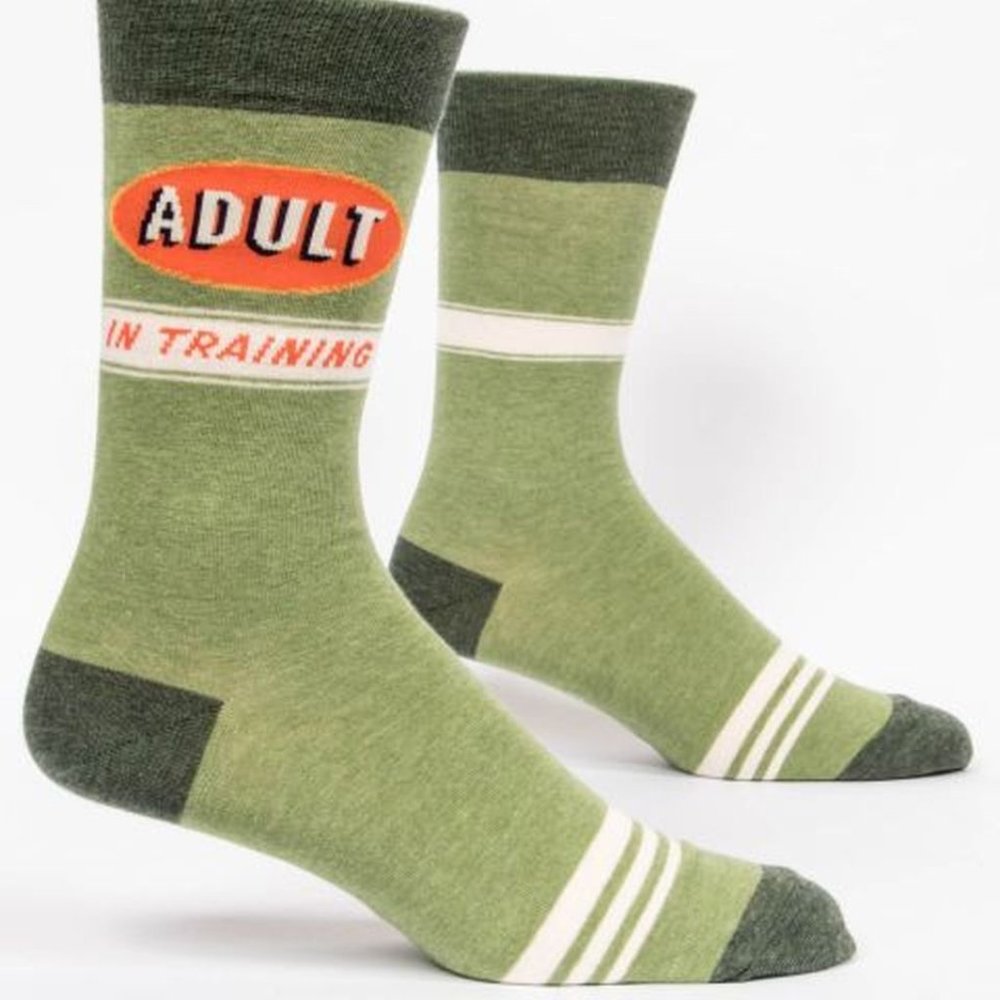 NEW Blue Q Adult In Training Crew Socks Mens